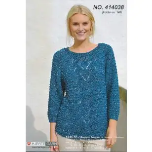 414038 Sweater m/palietter - Strikopskrifter Dame
