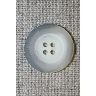 Grå-meleret 4-huls knap, 22 mm. - Knapper Hvid, grå og sort