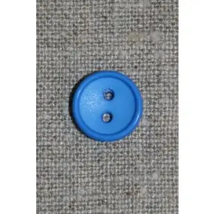 Klar blå knap, 12 mm. - Knapper Blå, turkis og petrol