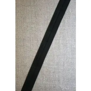 Foldeelastik tynd, sort - Foldeelastik, foldebånd, uldbånd