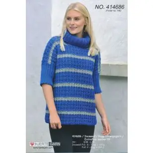 414686 Oversize sweater m/hulmønster - Strikopskrifter Dame