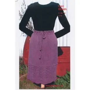 1340 Glat nederdel m/påfuglemønster - Pind 3-3½