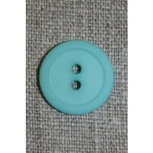 Aqua 2-huls knap m/kant, 20 mm. - Knapper Blå, turkis og petrol