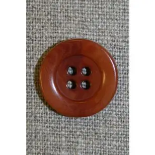 4-huls knap brændt orange-brun - Knapper Brun, beige og off-white