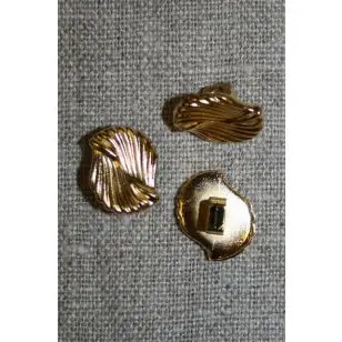 Guld-knap m/snoede  riller - 