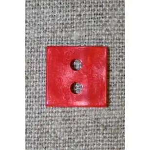 Firkantet blank knap, rød 15 mm. - Knapper Rød/lyserød/lilla