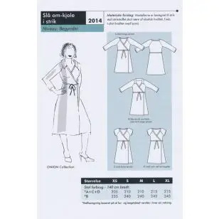 Onion 2014 -Slå om-kjole til strik - Snitmønstre Onion til voksne