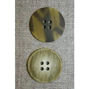 Oliven meleret 4-huls knap - Knapper Grøn, gul og orange