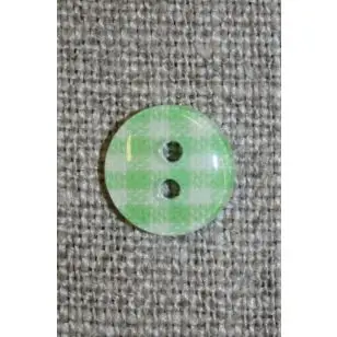 Ternet 2-huls knap lime/hvid, 11 mm. - Knapper Grøn, gul og orange
