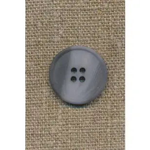 4-huls knap støvet lyseblå/grå, 23 mm. - Knapper Blå, turkis og petrol