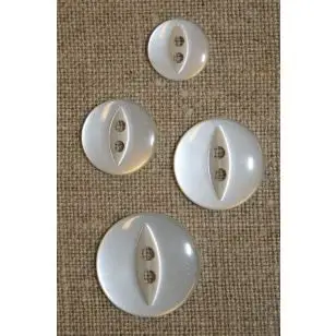 Blank 2-huls knap hvid 19 mm. - Knapper Hvid, grå og sort