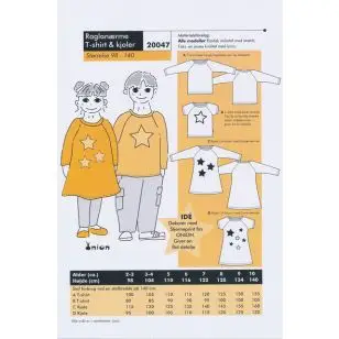 Onion 20047 -Raglanærme T-shirt & kjole - Snitmønstre Onion til børn