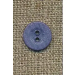 Ru 2-huls knap, denim blå 14 mm. - Knapper Blå, turkis og petrol