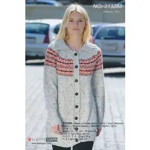 313288 Trøje m/mønsterbort - Pind 3-3½