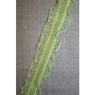 Blonde/strømpebånd, lime - Blonder