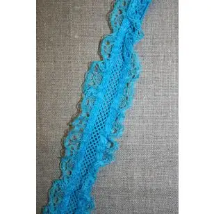 Blonde/strømpebånd, turkis - Blonder