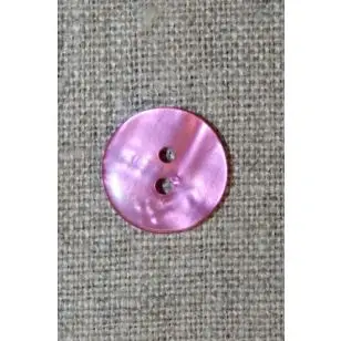 Blank 2-huls knap lyserød/pink, 15 mm. - Knapper Rød/lyserød/lilla