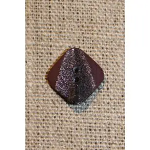 Firkantet knap m/glimmer, 18 mm. vinrød - Knapper Rød/lyserød/lilla