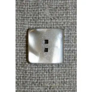 Firkantet knap beige/hør, 13 mm. - Knapper Brun, beige og off-white