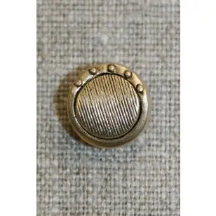 Mat guld-knap m/streger & prikker - Guld-, sølv- og metalknapper