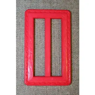 Plast spænde aflang m/stikning 50 mm. koral - Spænder og hægter