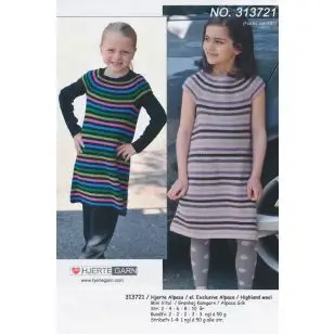 313721 Flowerpower kjole - Strikopskrifter Børn