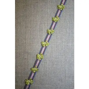 Bånd med sløjfer, denim-lyselilla-lime - Div. bånd
