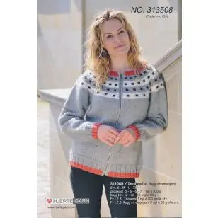 313508 Trøje m/lynlås - Strikopskrifter Dame