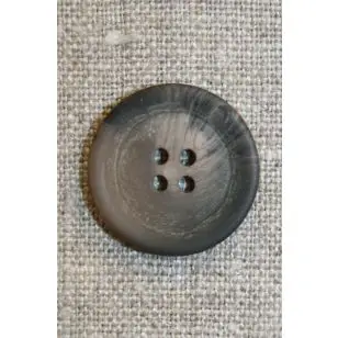Grå-brun 4-huls knap, 16 mm. - Knapper Brun, beige og off-white