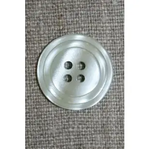 4-huls knap m/cirkel, lys lysegrå/blå - Knapper Hvid, grå og sort