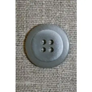 Lysegrå 4-huls knap m/kant, 15 mm. - Knapper Hvid, grå og sort