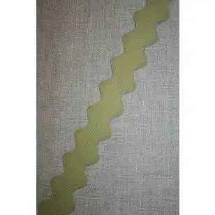 Zig-zag bånd 32 mm. oliven - Div. bånd