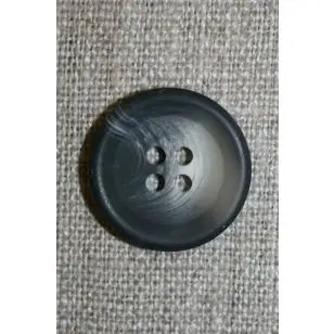 4-huls knap meleret koksgrå/lysegrå 20 mm. - Knapper Hvid, grå og sort
