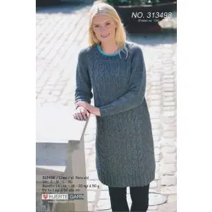 313498 Kjole m/aranmønster - Strikopskrifter Dame
