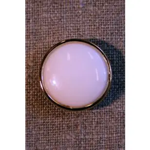 Knækket hvid m/guld kant - Knapper Hvid, grå og sort