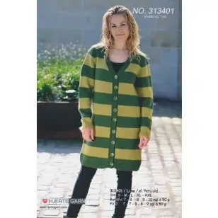 313401 Lang stribet trøje - Strikopskrifter Dame