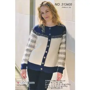 313404 Trøje m/rundt bærestykke - Strikopskrifter Dame