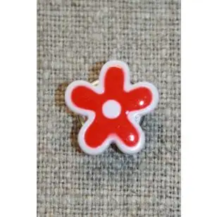 Blomsterknap rød/hvid, 15 mm. - Knapper Rød/lyserød/lilla