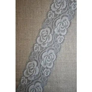 Strækblonde lysegrå, 55 mm. - Blonder