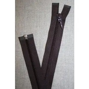 46 cm. delbar lynlås, mørkebrun - Lynlåse delbare