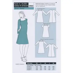 Onion 2065 -Kjole m/skulderstykke til strikstof - Snitmønstre Onion til voksne