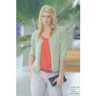 1624 Trøje m/viftebort - Strikopskrifter Dame