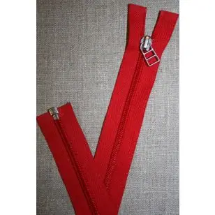 69 cm lynlås m/sølv vedhæng, rød - Lynlåse delbare