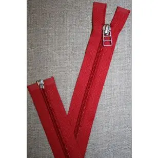 69 cm lynlås m/sølv vedhæng, hindbærrød - Lynlåse delbare