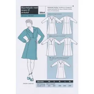 Onion 2064 -Kjole med revers til strikstof - Snitmønstre Onion til voksne