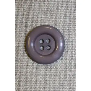 4-huls knap grå m/kant, 20 mm. - Knapper Hvid, grå og sort