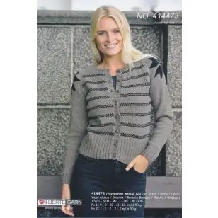 414473 Cardigan m/nordisk mønster - Strikopskrifter Dame