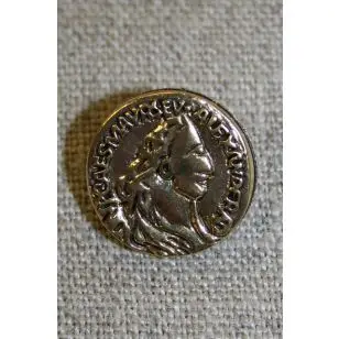 Guldknap i mønt-look, 18 mm. - Guld-, sølv- og metalknapper