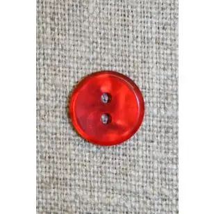 Rød meleret 2-huls knap, 13 mm. - Knapper Rød/lyserød/lilla