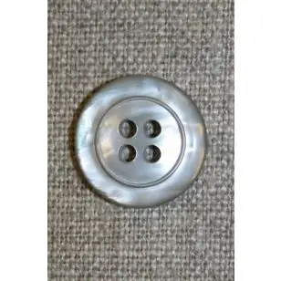 Sand blank 4-huls-knap, 18 mm. - Knapper Brun, beige og off-white